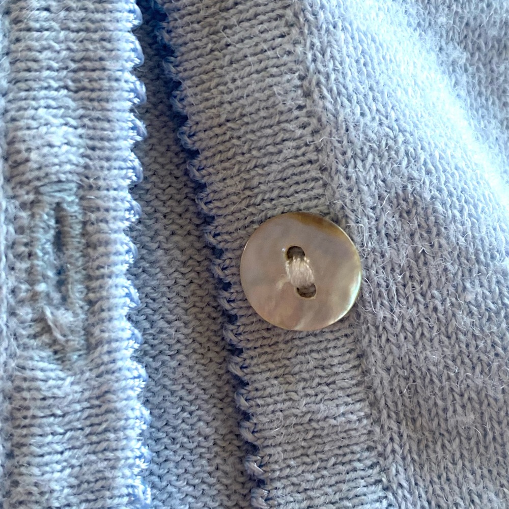 Carolyn Taylor Preppy 90’s Embroidered Floral Breathable Button Spring Cardigan - Picture 7 of 13